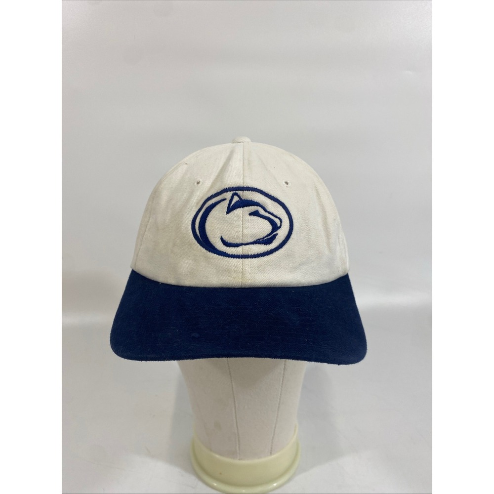 Vintage 90s Starter Penn State Nittany Lions Snapback Hat White‎ Blue Cap Mens